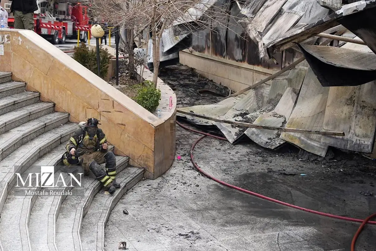 آتش سوزی گسترده بازارچه جنت آباد تهران 