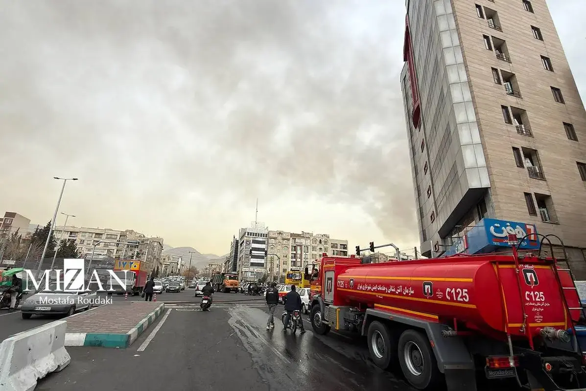 آتش سوزی گسترده بازارچه جنت آباد تهران 
