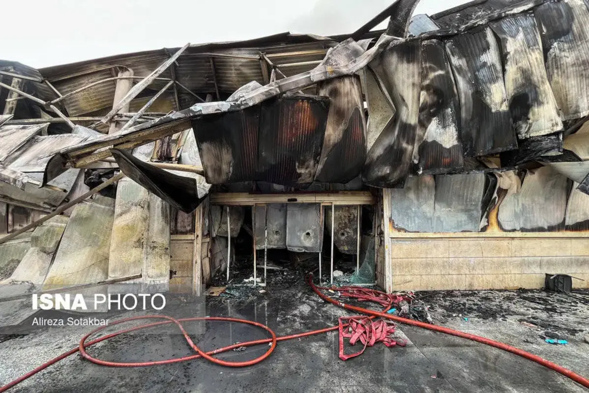 آتش سوزی گسترده بازارچه جنت آباد تهران 
