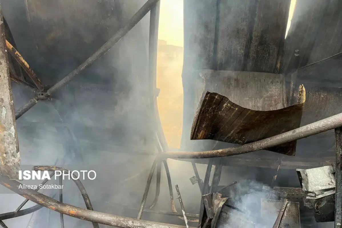 آتش سوزی گسترده بازارچه جنت آباد تهران 