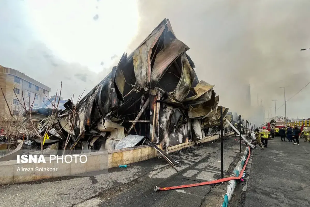 آتش سوزی گسترده بازارچه جنت آباد تهران 