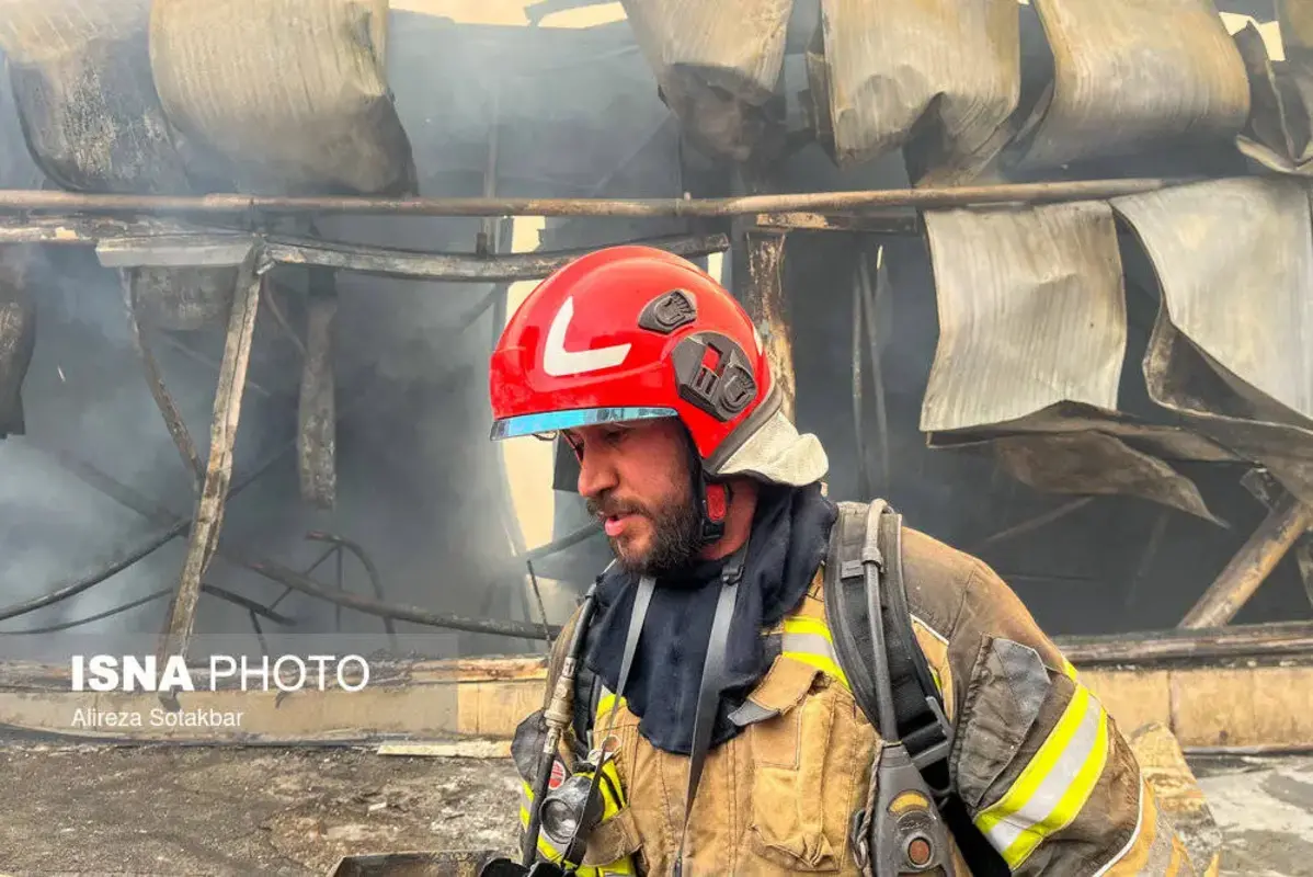 آتش سوزی گسترده بازارچه جنت آباد تهران 