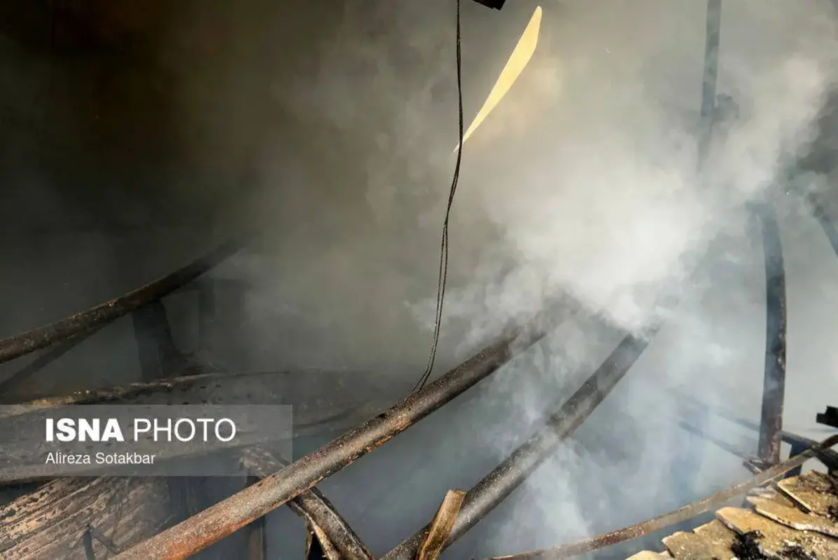آتش سوزی گسترده بازارچه جنت آباد تهران 