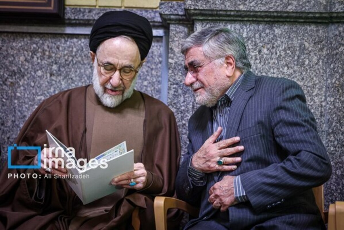  حاشیه مراسم ترحیم دکتر خرازی با حضور خاتمی و جنتی