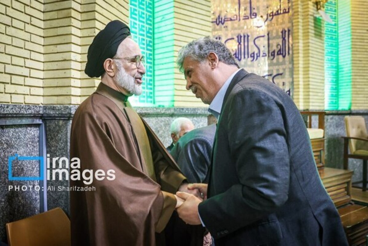  حاشیه مراسم ترحیم دکتر خرازی با حضور خاتمی و جنتی