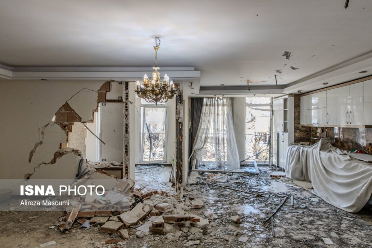 خسارات ناشی از حمله آمریکا و اسرائیل به منطقه مسکونی تهران