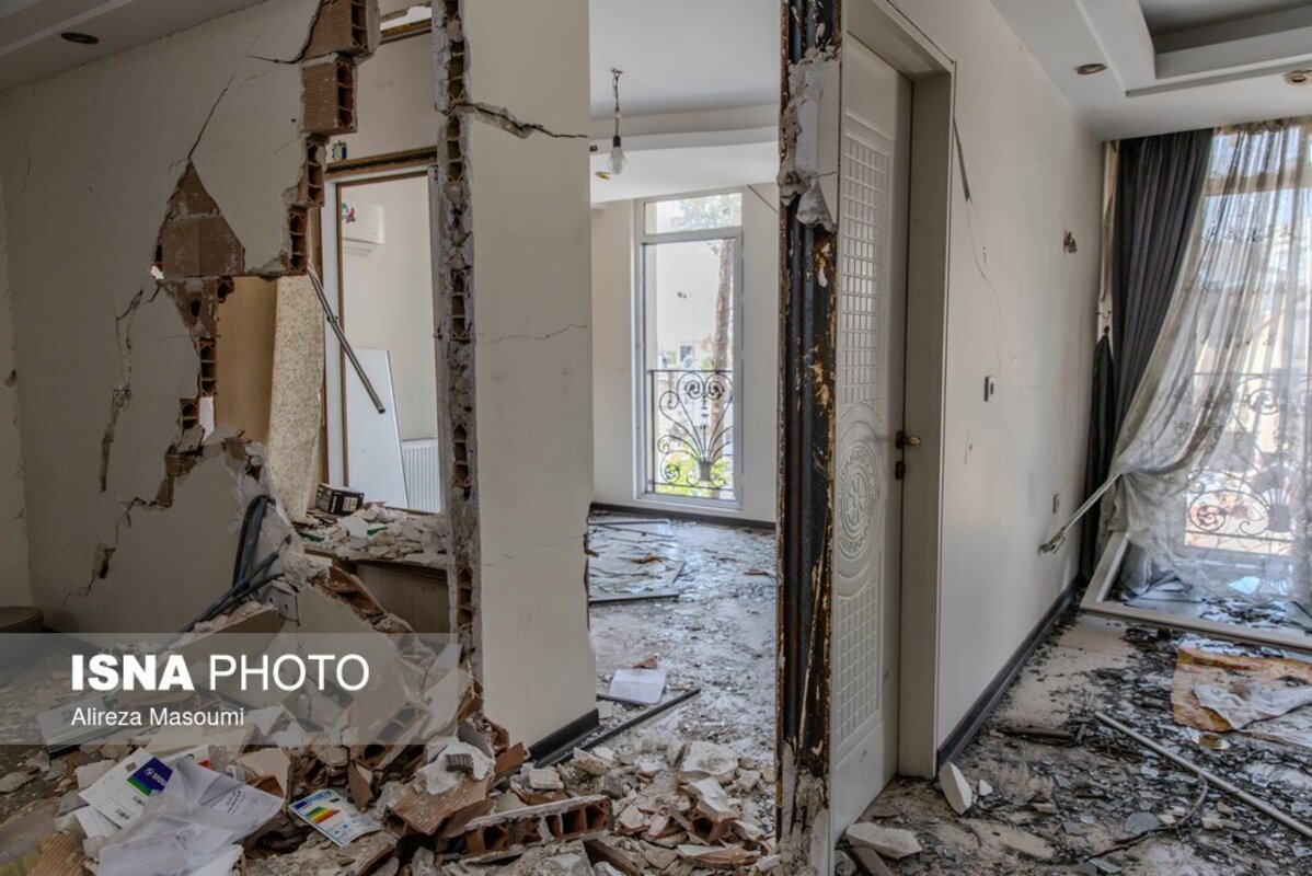 خسارات ناشی از حمله آمریکا و اسرائیل به منطقه مسکونی تهران