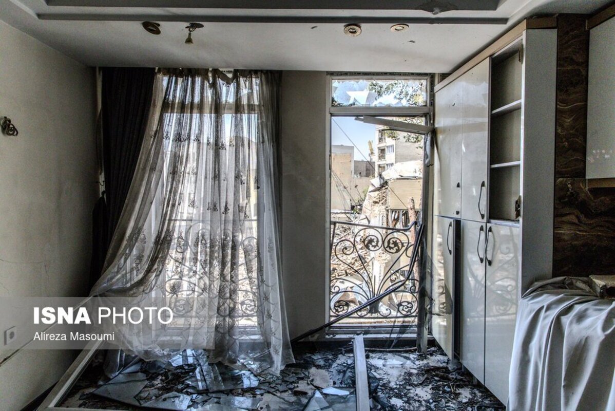 خسارات ناشی از حمله آمریکا و اسرائیل به منطقه مسکونی تهران