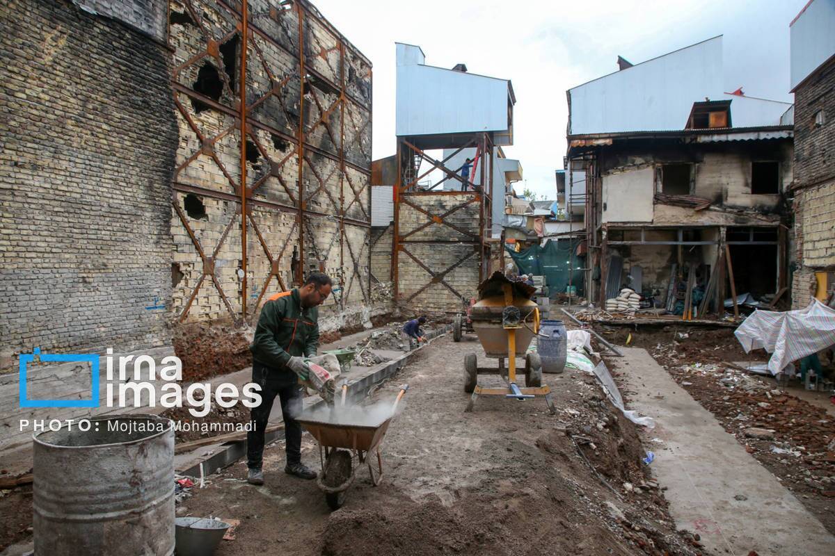 بازار بزرگ رشت ۱۰۰ روز پس از آتش‌سوزی حوادث دی ماه ۱۴۰۴