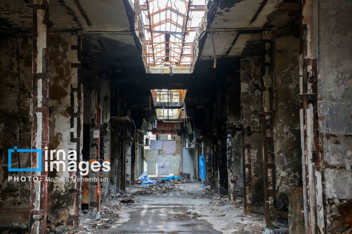 بازار بزرگ رشت ۱۰۰ روز پس از آتش‌سوزی حوادث دی ماه ۱۴۰۴