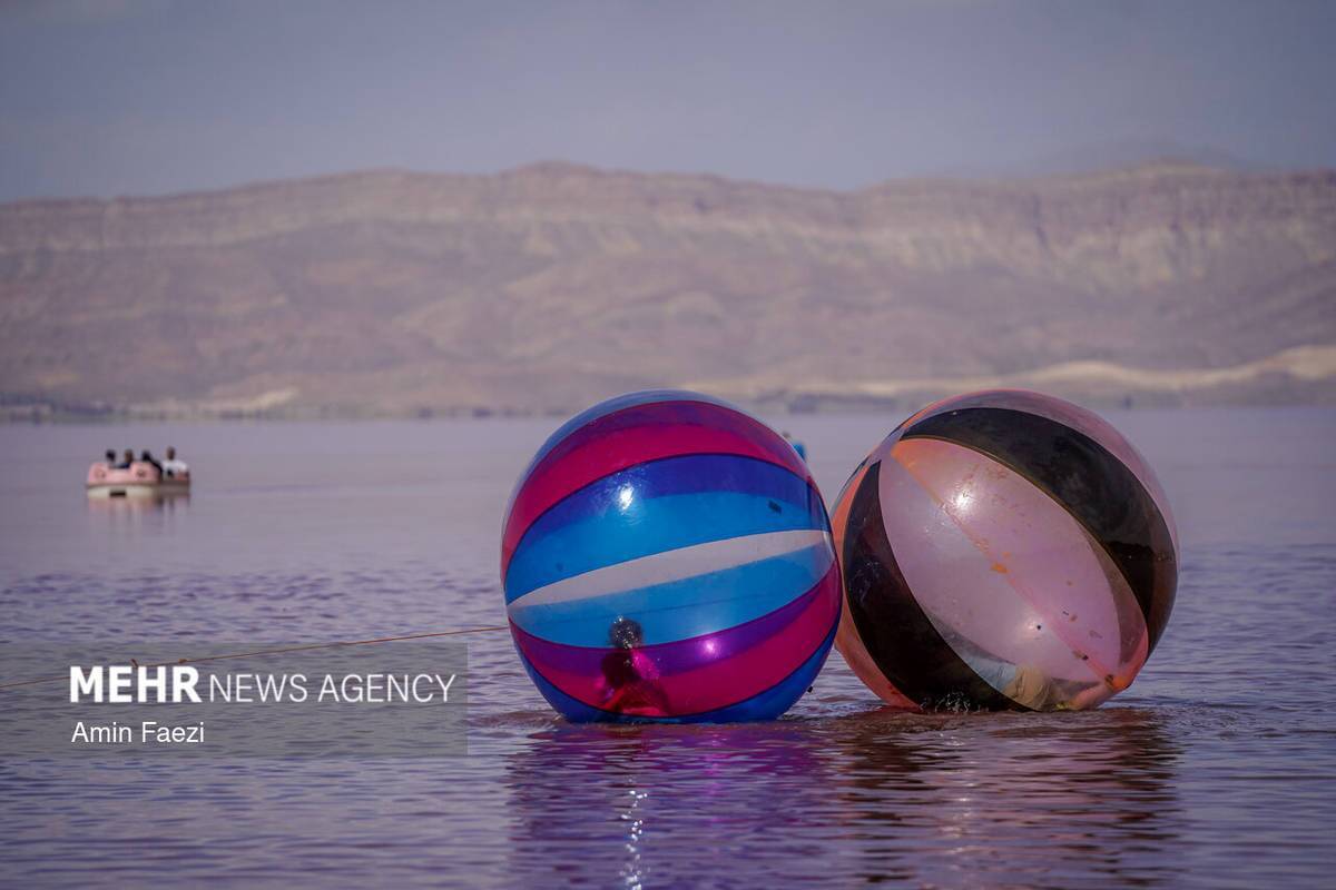 بازگشت رنگ صورتی به دریاچه مهارلو شیراز