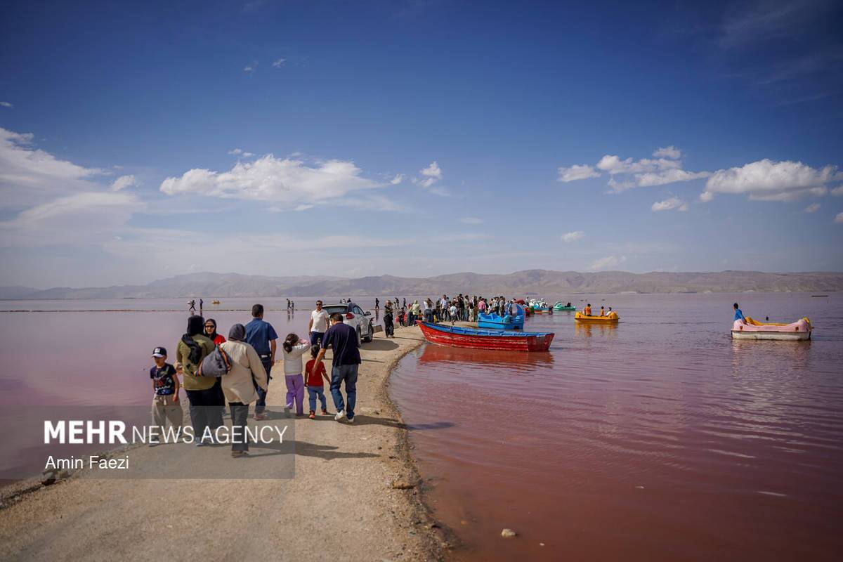 بازگشت رنگ صورتی به دریاچه مهارلو شیراز