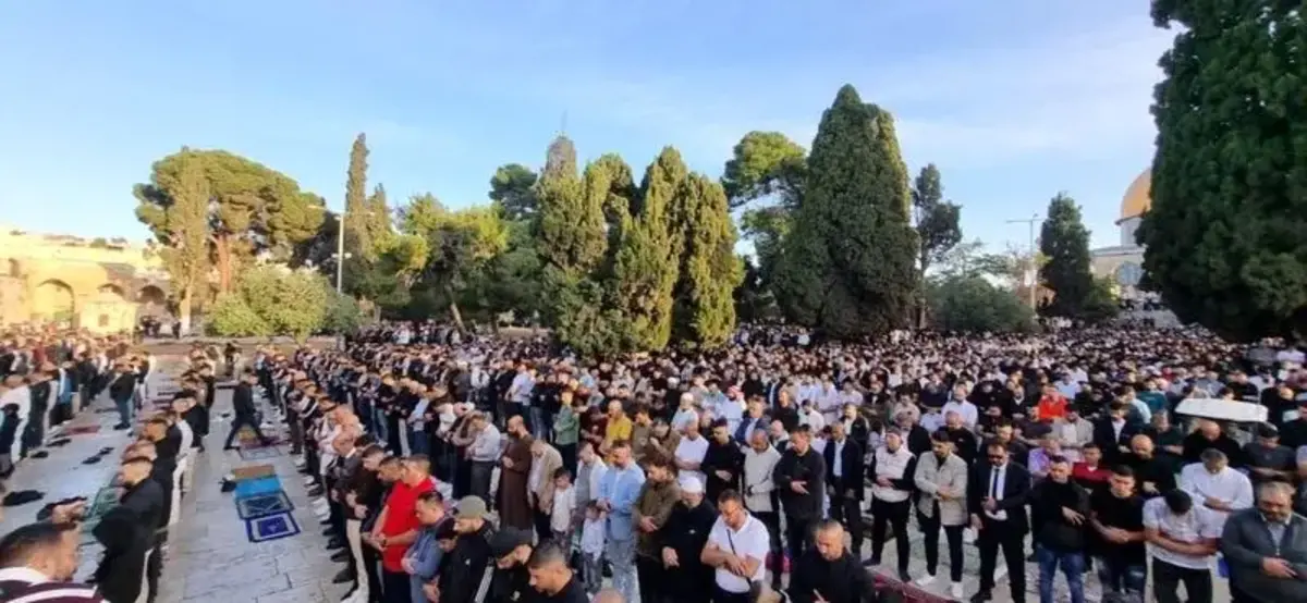 عکس/ برگزاری نماز عید قربان در مسجد الاقصی 