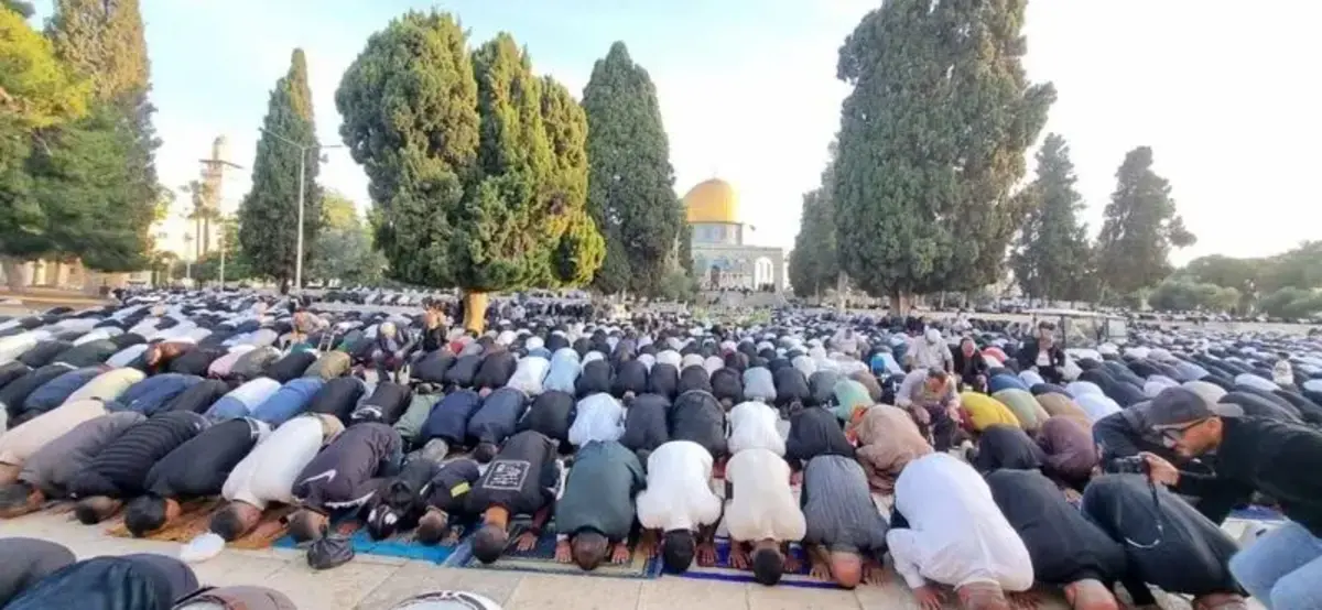 عکس/ برگزاری نماز عید قربان در مسجد الاقصی 