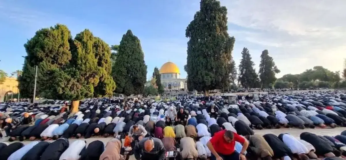 عکس/ برگزاری نماز عید قربان در مسجد الاقصی 