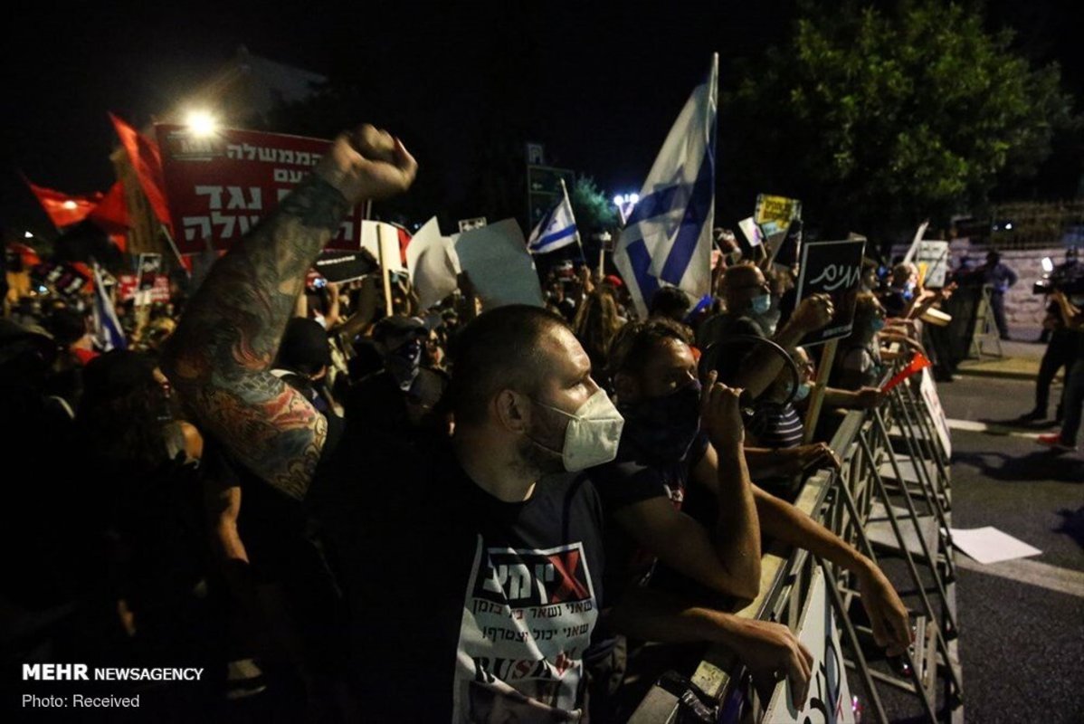 تظاهرات صهیونیست ها علیه نتانیاهو