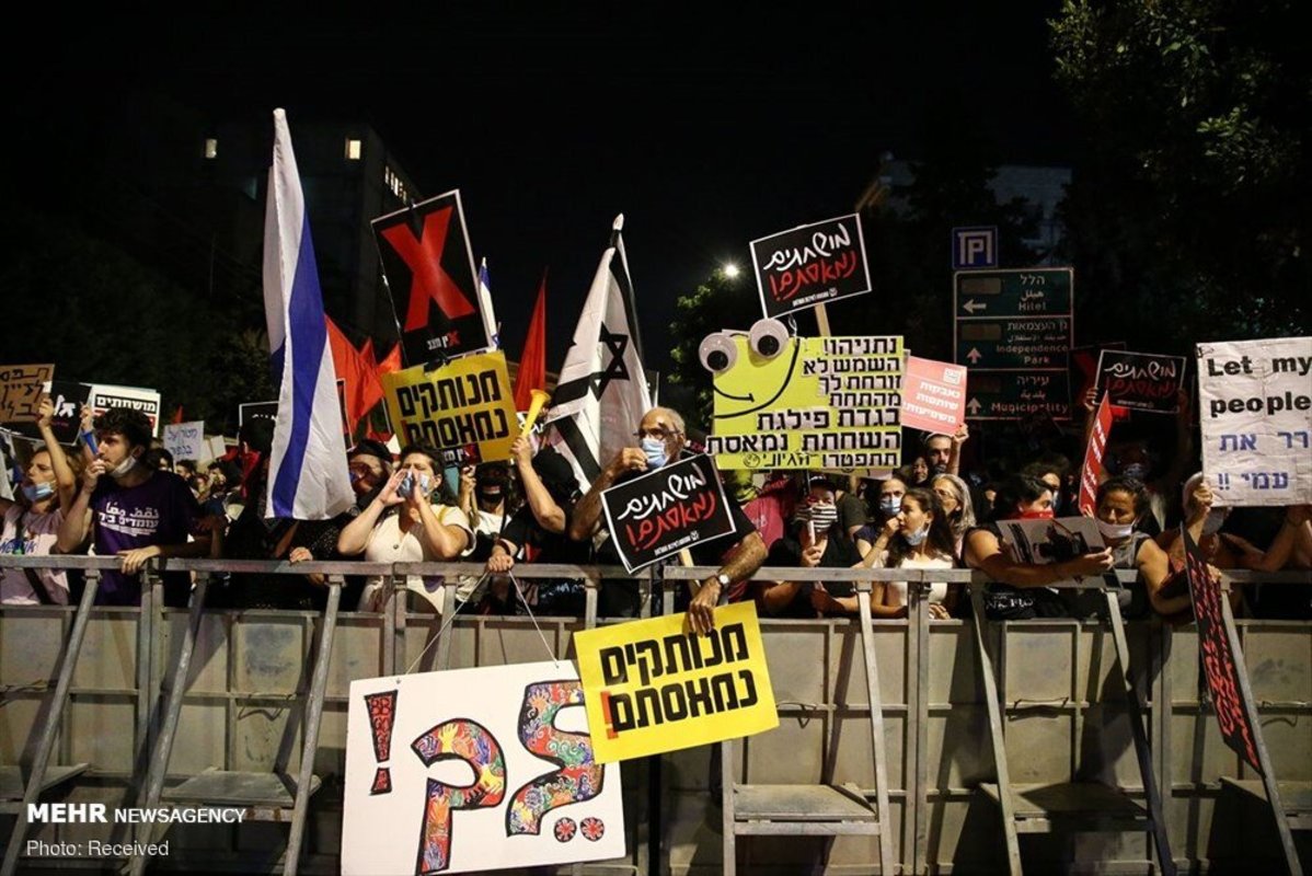 تظاهرات صهیونیست ها علیه نتانیاهو