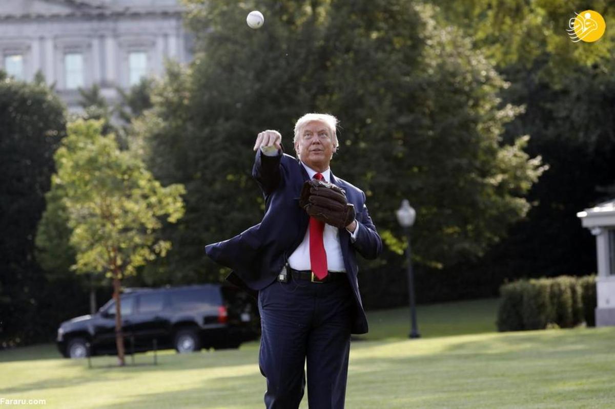 بیسبال بازی کردن ترامپ در کاخ سفید