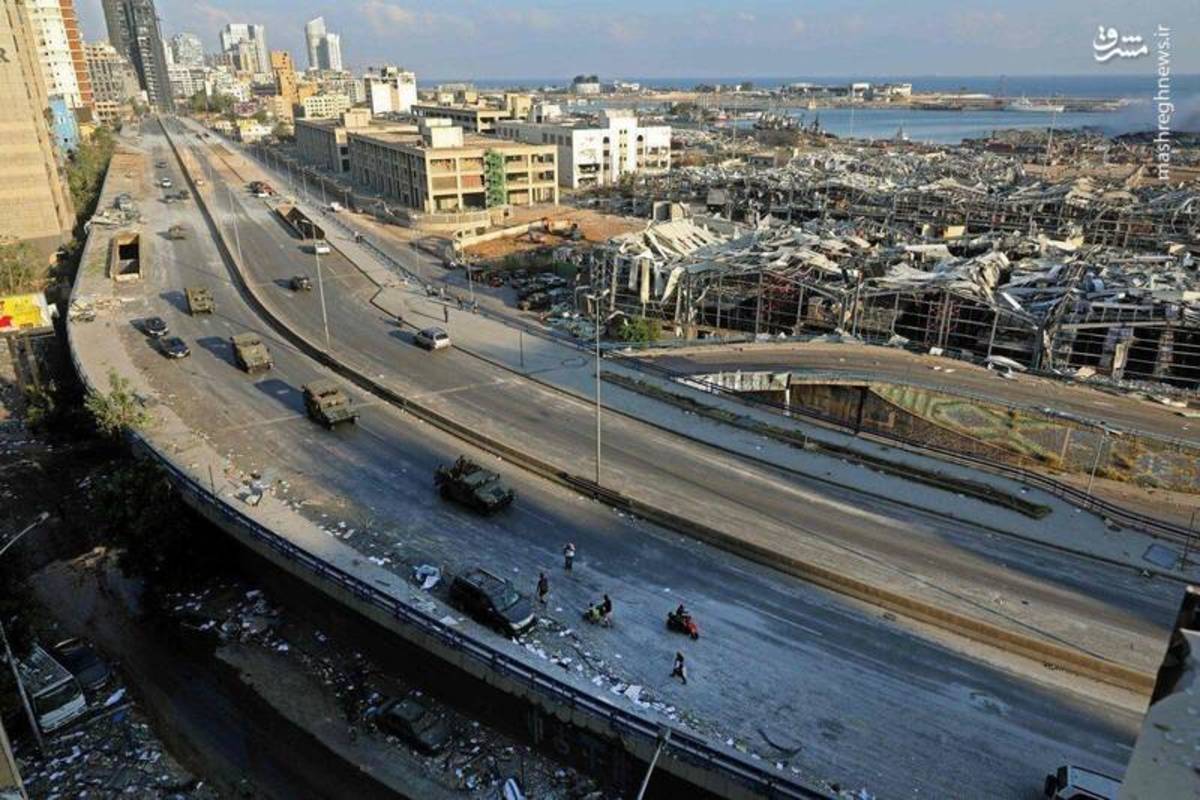 بندر بیروت یک روز پس از حادثه
