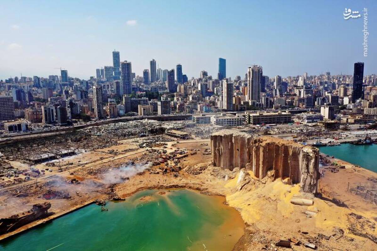 بندر بیروت یک روز پس از حادثه