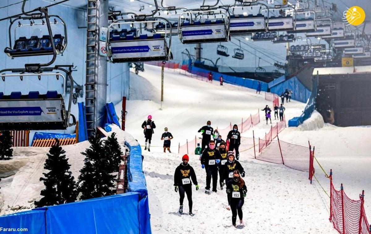 مسابقه دو روی برف در پیست اسکی دبی!