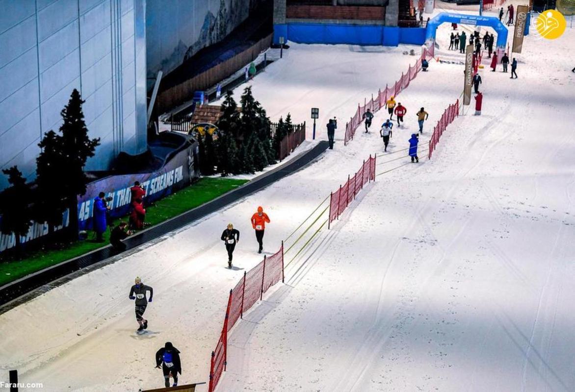 مسابقه دو روی برف در پیست اسکی دبی!