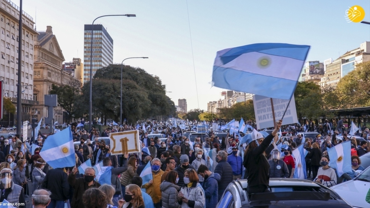 تظاهرات علیه محدودیت‌هایی کرونایی در آرژانتين