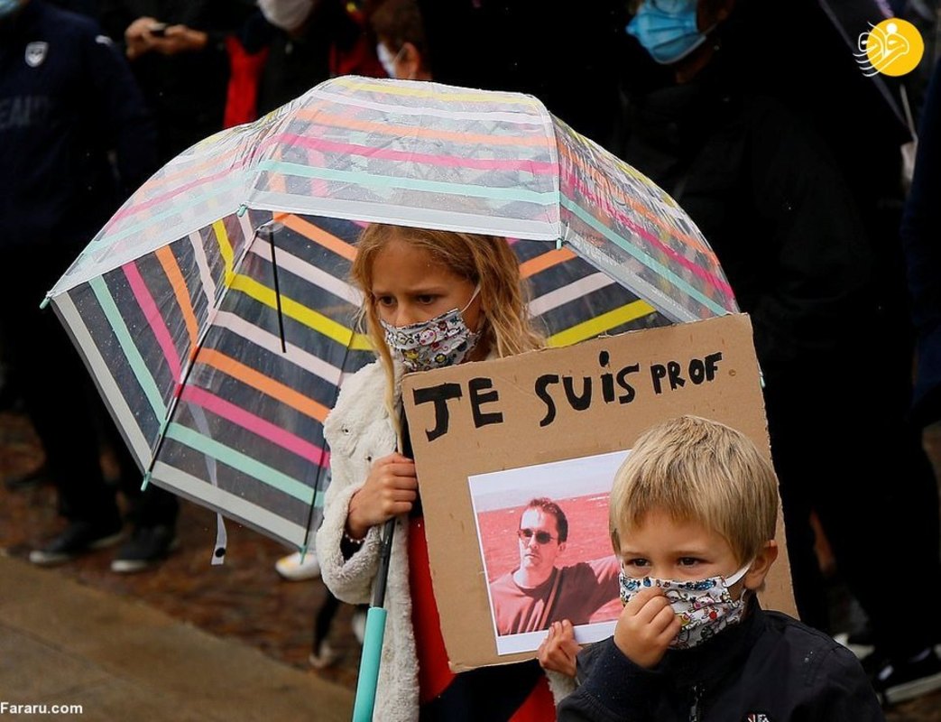 تظاهرات در فرانسه در اعتراض به سر بریدن یک معلم
