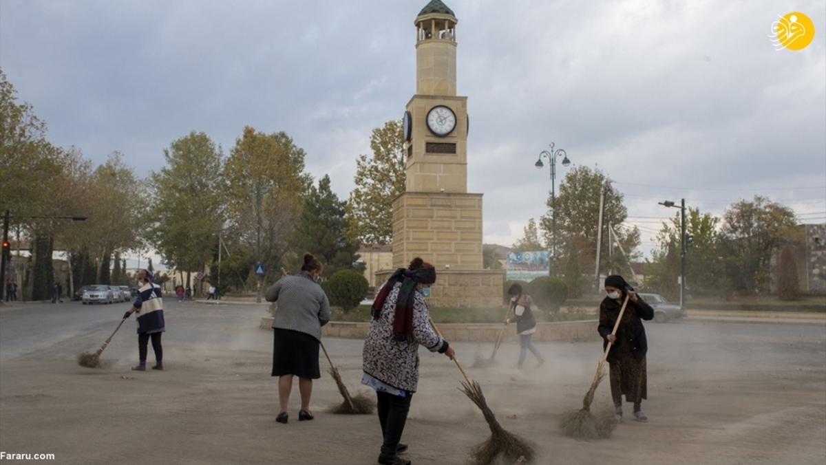 پاکسازی آثار جنگ از چهره شهر ترتر آذربایجان