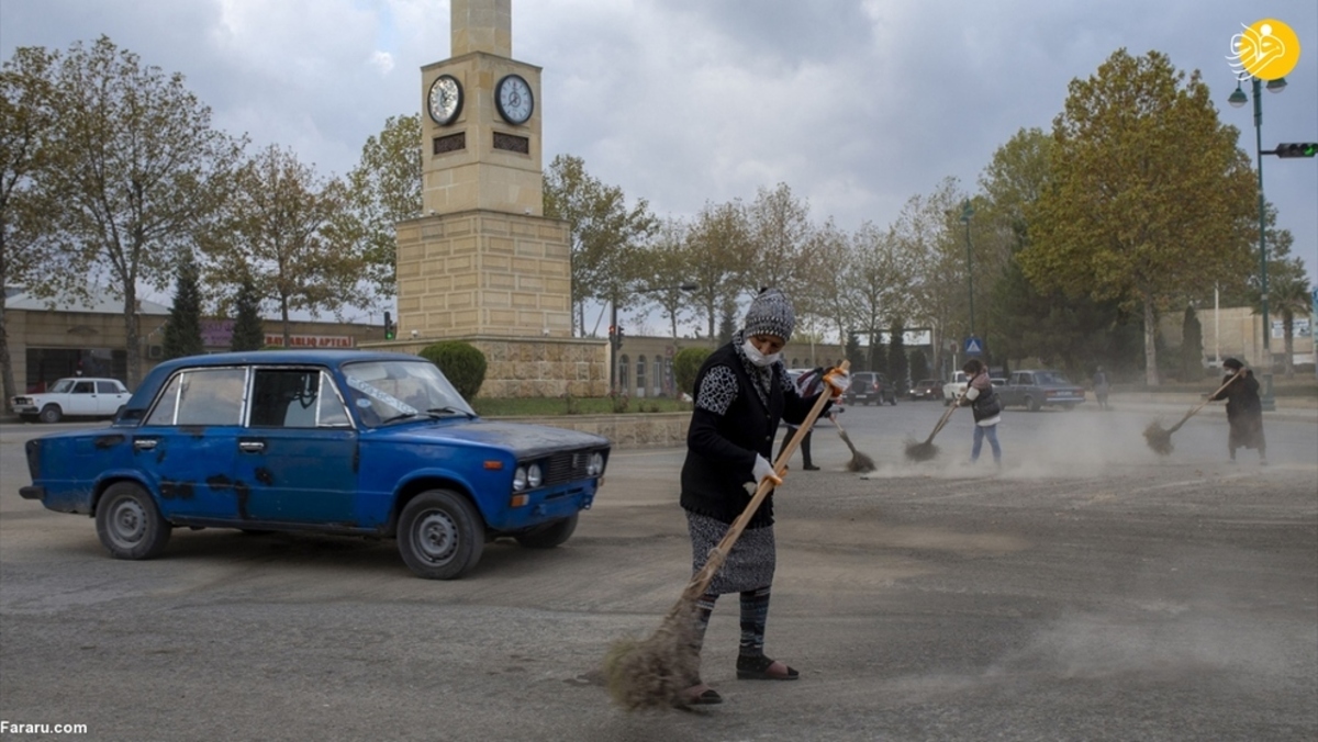 پاکسازی آثار جنگ از چهره شهر ترتر آذربایجان