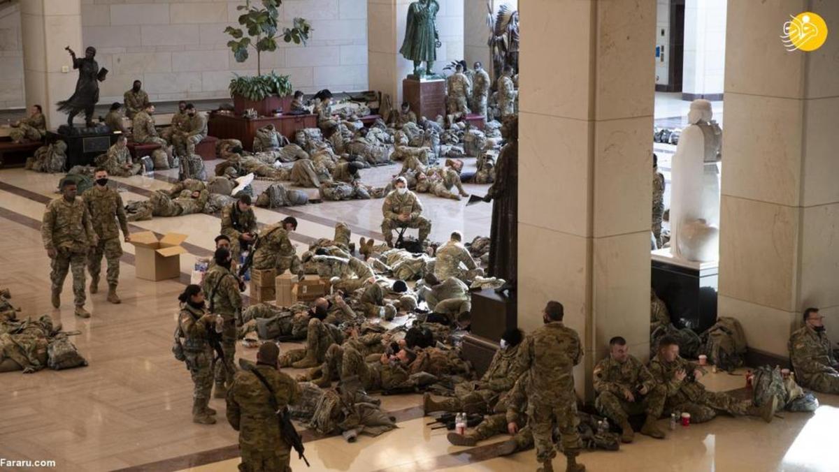 نیرو‌های گارد ملی آمریکا در ساختمان کنگره