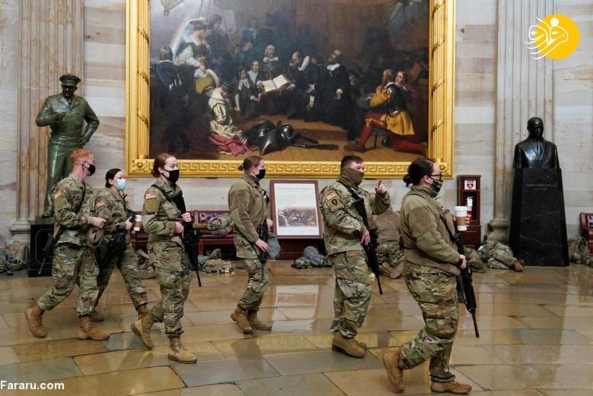 نیرو‌های گارد ملی آمریکا در ساختمان کنگره