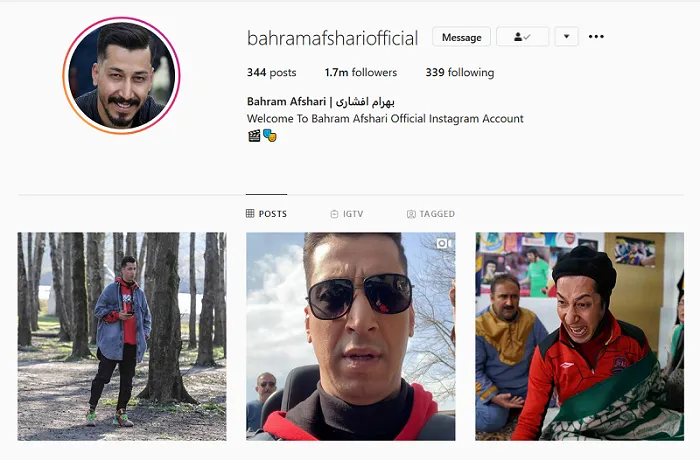 صفحه اینستاگرام بهرام افشاری رکورد کسب فالوور را شکست
