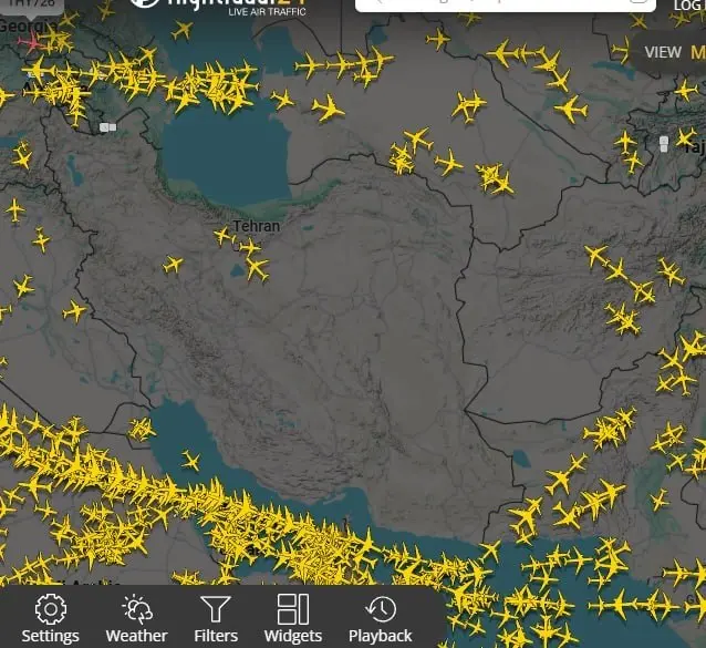 وضعیت آسمان ایران