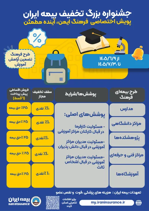آغاز جشنواره بزرگ تخفیف بیمه ایران ویژه جامعه آموزشی کشور