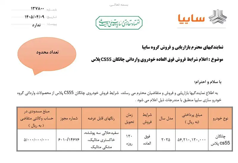فروش چانگان CS۵۵ پلاس فروش چانگان CS۵۵ پلاس