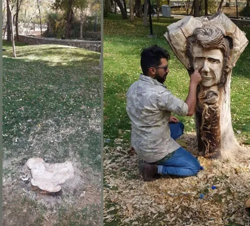 قطع تندیس شجریان در پارک ملت مشهد!