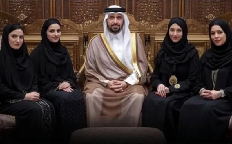 عکس/ازدواج همزمان یک مرد با چهار زن زیبا