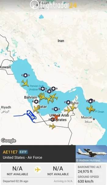 عکس/فعالیت گسترده نیروی هوایی آمریکا در خلیج فارس