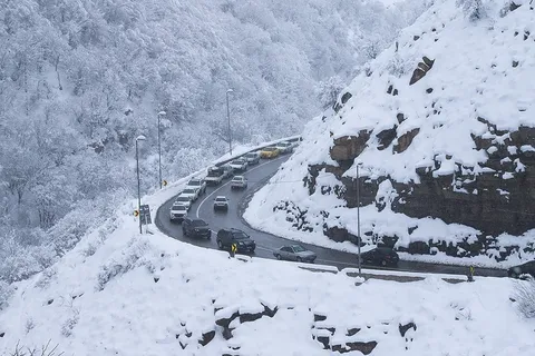 منظره برفی جاده کندوان