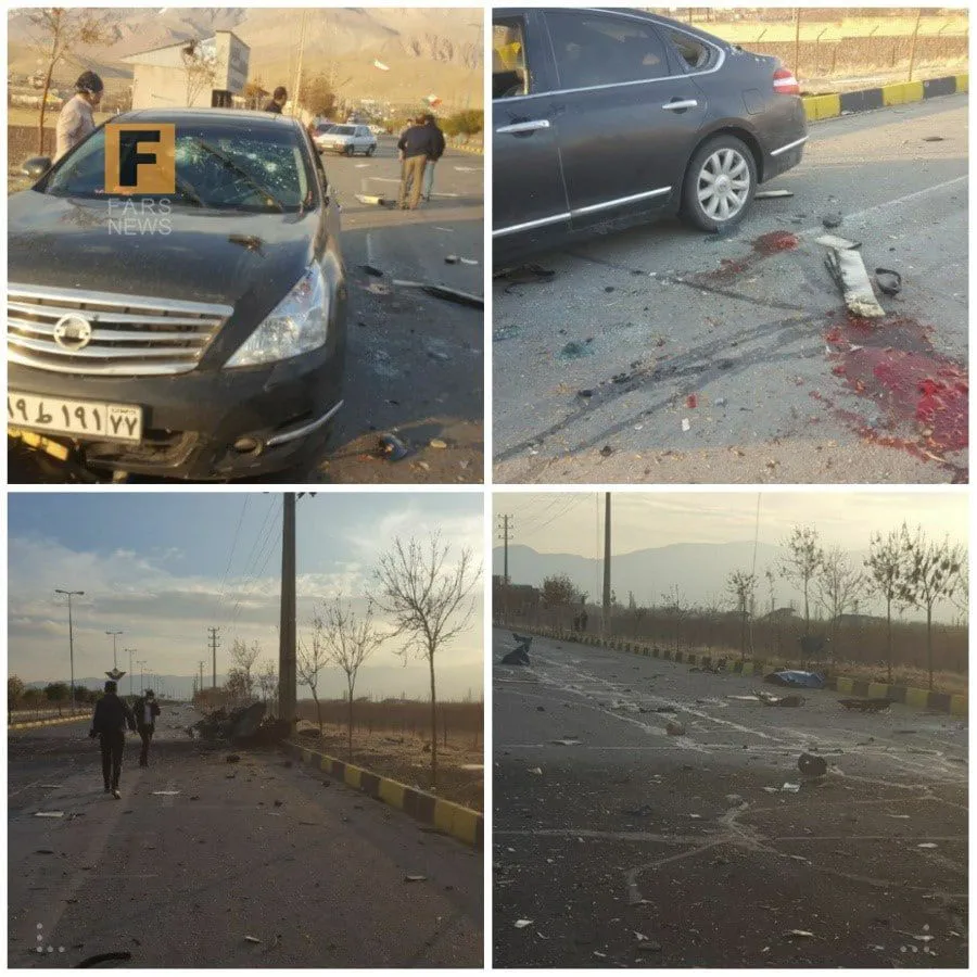 تصاویری جدید از محل ترور محسن فخری زاده دانشمند هسته‌ای