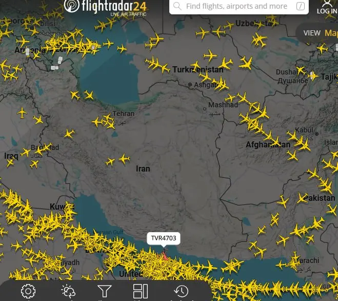 وضعیت آسمان ایران
