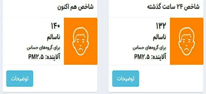 هوای امروز تهران همچنان ناسالم