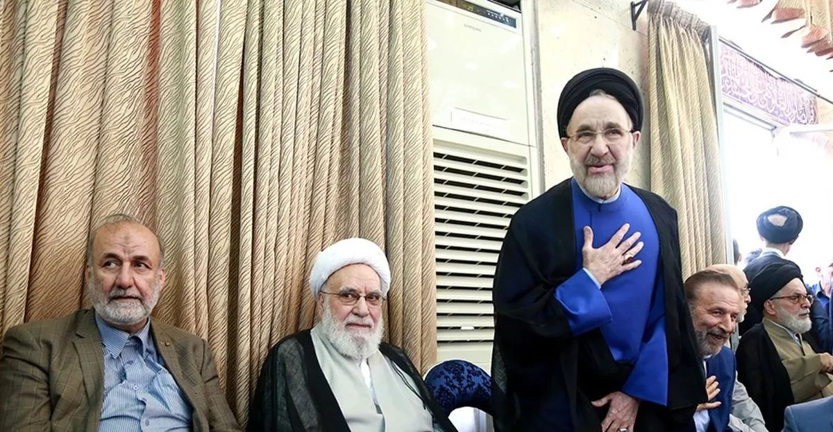 لاریجانی و خاتمی در مراسم ختم مادر احمد مسجدجامعی + تصاویر