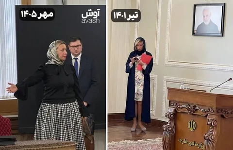 عکس/ استایل سخنگوی وزارت امور خارجه روسیه در تهران در طول ۴ سال