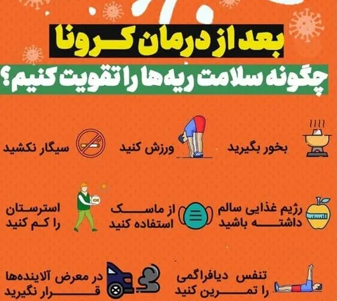 بعد از درمان کرونا چگونه سلامت ریه‌ها را تقویت کنیم؟/ اینفوگرافی
