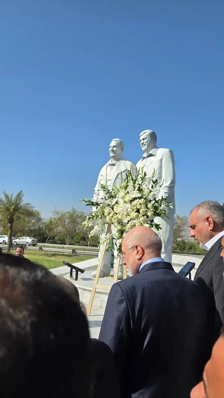 ادای احترام قالیباف به محل شهادت حاج قاسم و ابومهدی