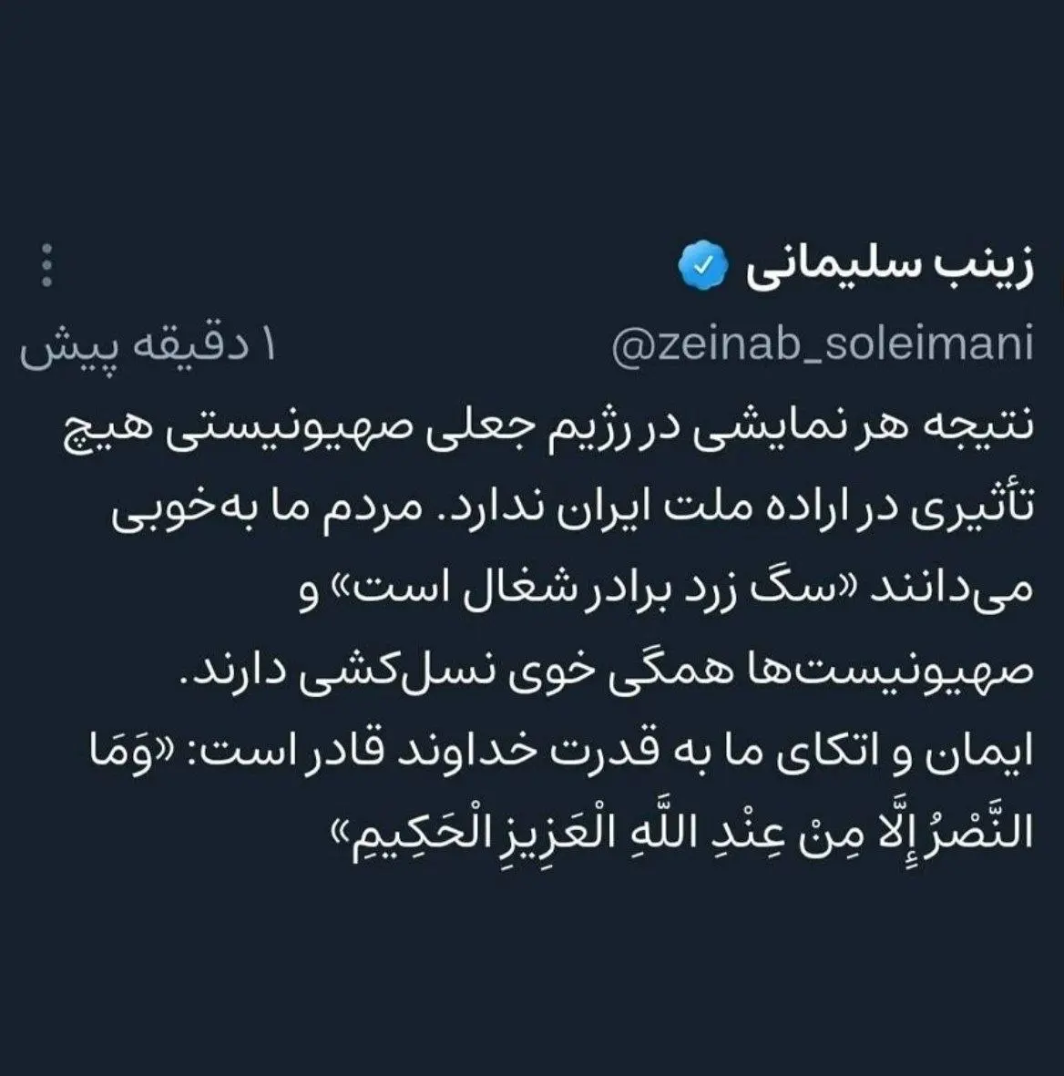 پیام زینب سلیمانی