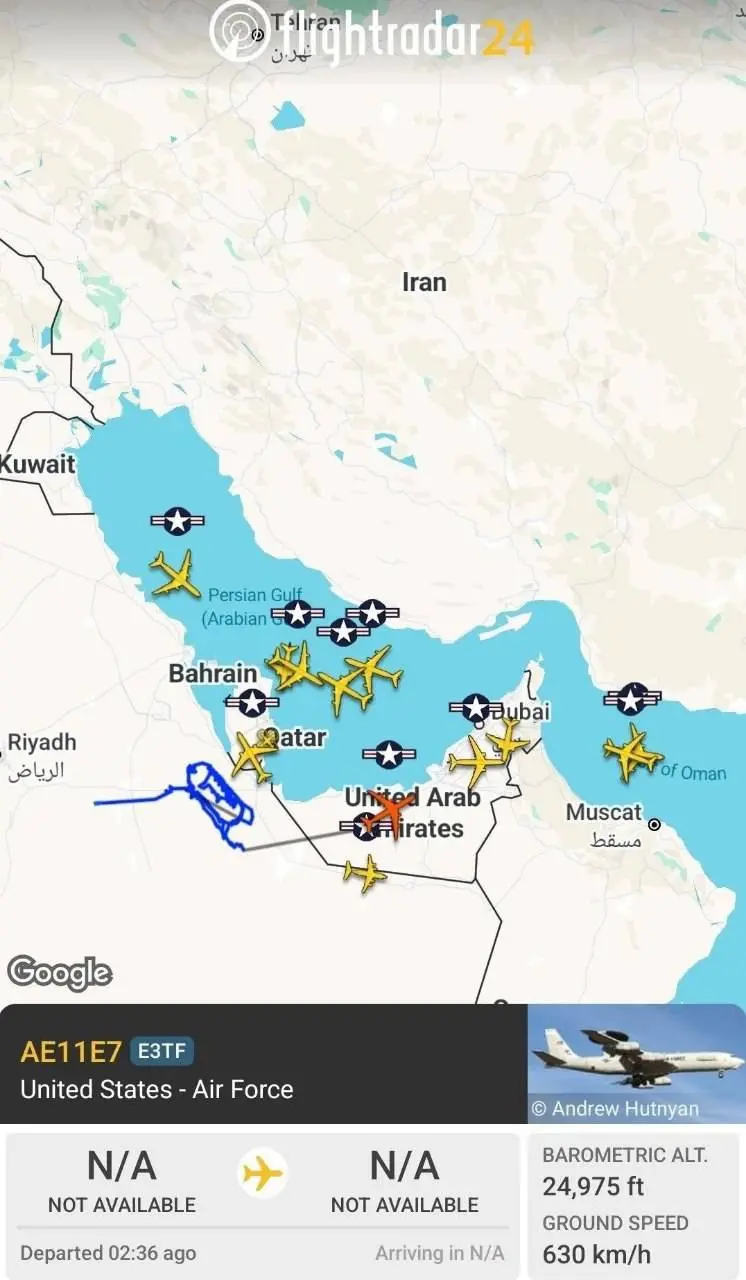 عکس/فعالیت گسترده نیروی هوایی آمریکا در خلیج فارس