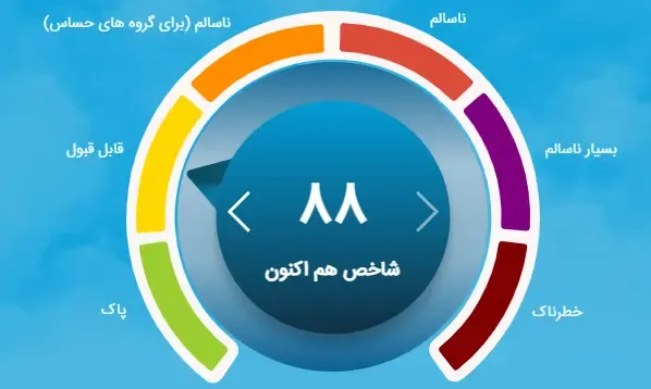 عکس/ شاخص آلودگی هوای تهران امروز ۲۸ تیرماه